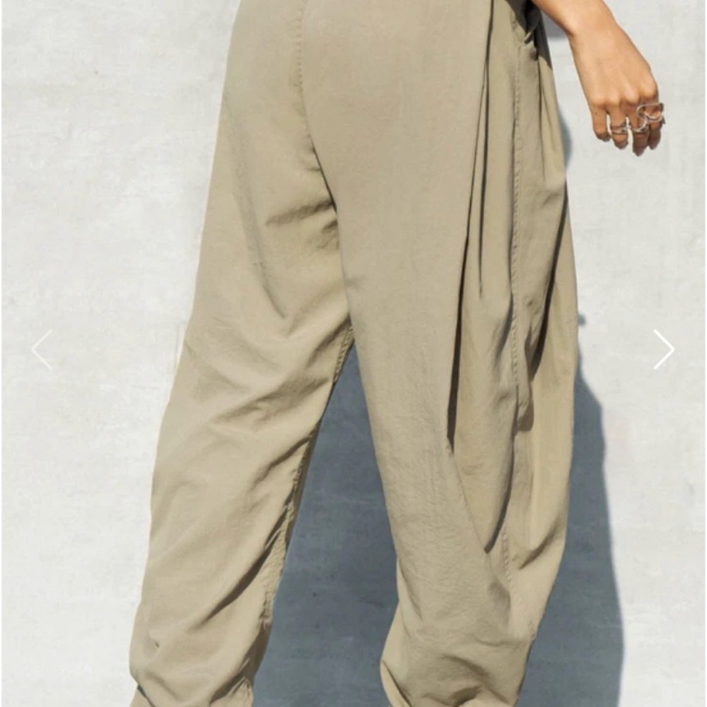 Joah Brown Wide-Leg Harem Pants in Taupe - Picture 2 of 7